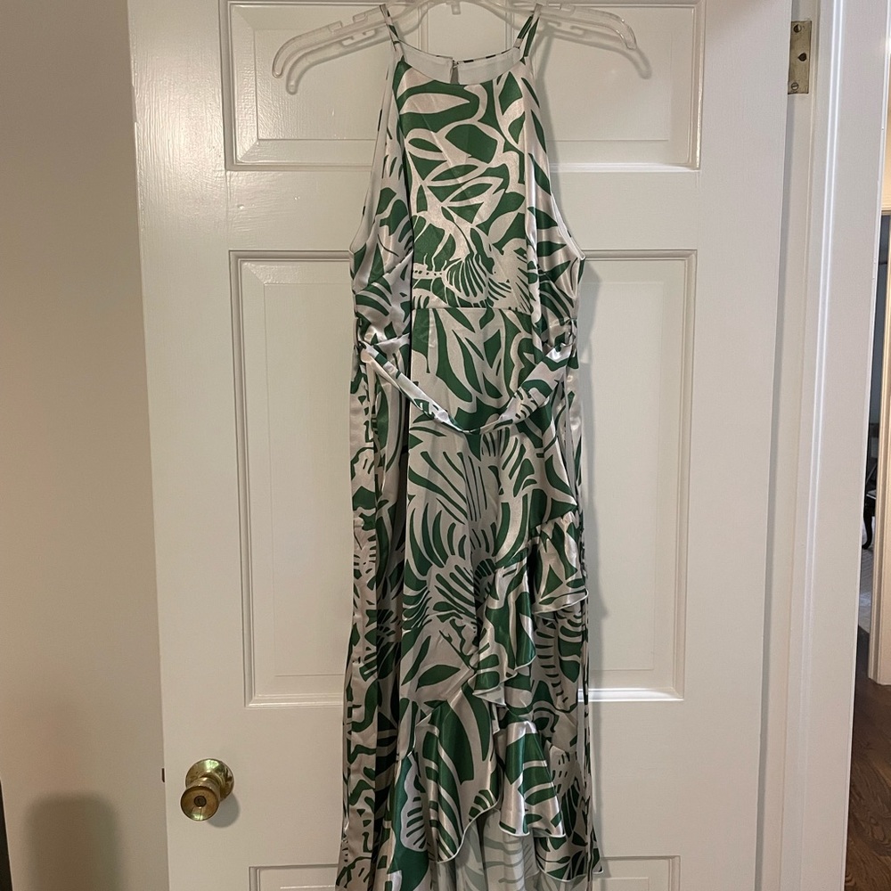 ASOS maternity semi formal ruffle midi dress green and white. NWT - Picture 5 of 8